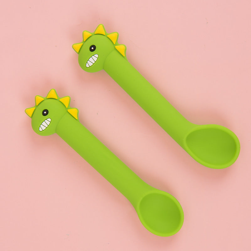 Baby Silicone Spoon Training Spoon Baby Feeding Soft Head Spoon Silicone Cartoon Spoon Tableware