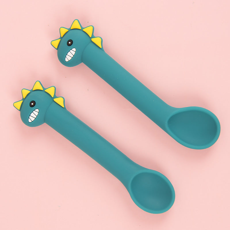 Baby Silicone Spoon Training Spoon Baby Feeding Soft Head Spoon Silicone Cartoon Spoon Tableware