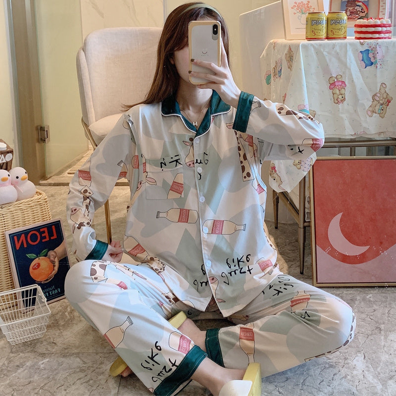 Confinement Clothing Summer Thin Cotton Pajamas For Postpartum Spring And Autumn Breastfeeding Pregnant Women