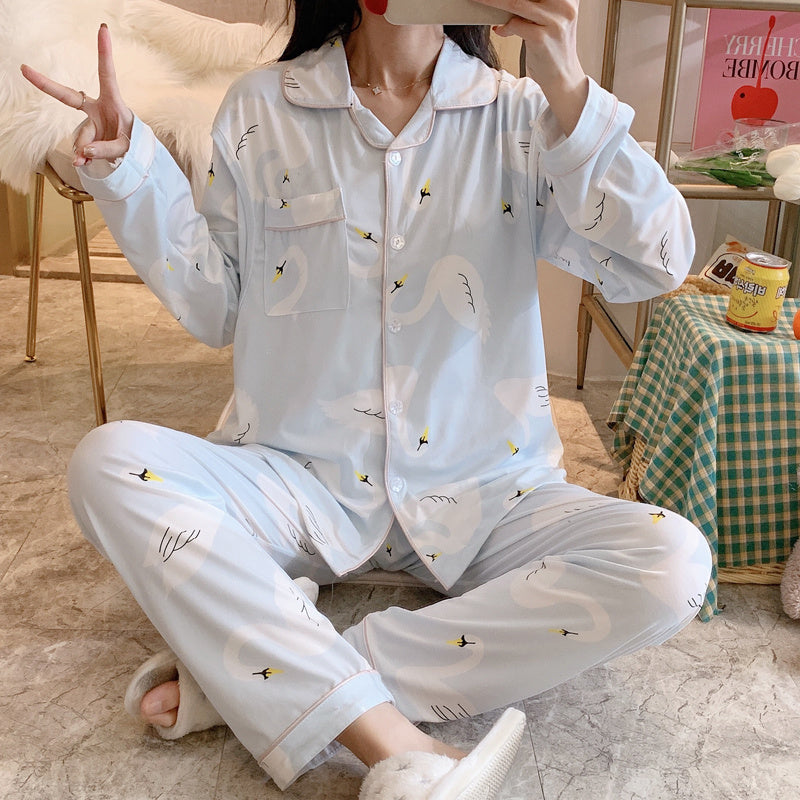 Confinement Clothing Summer Thin Cotton Pajamas For Postpartum Spring And Autumn Breastfeeding Pregnant Women