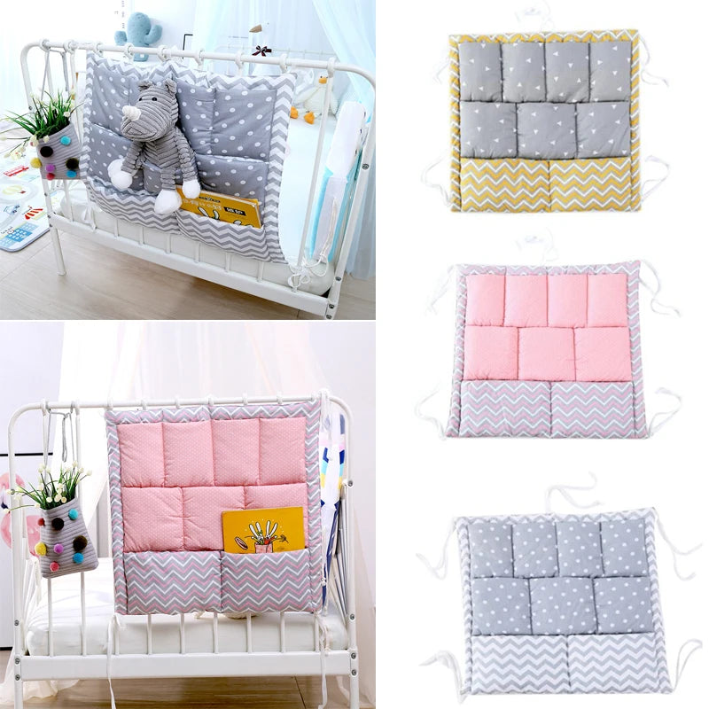 Baby Crib Organizer Bed Hanging Storage Bag Kids Essentials Bedding